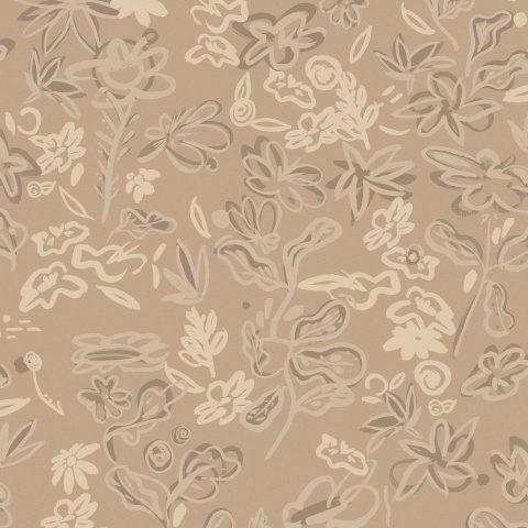 Tapet lavabil Crazy Flowers, Beige, TresTintas 5mp / rola - Img 2