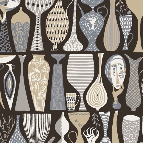 Tapet lavabil, Stig Lindberg Pottery 1758, 5.3mp / rola - Img 2