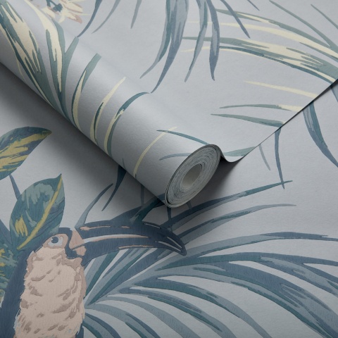 Tapet, Le Toucan, Pale Blue Luxury Bird, 1838 Wallcoverings, 5.3mp / rola - Img 2