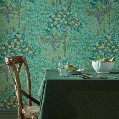 Tapet, Macaw, Teal, 1838 Wallcoverings, 5.3mp / rola