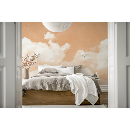 Tapet pentru copii Cuddle Clouds, Peach Fuzz, Rebel Walls