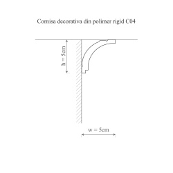 Cornisa polimer rigid, Manavi, C4 - 5x5x200 cm - Img 2