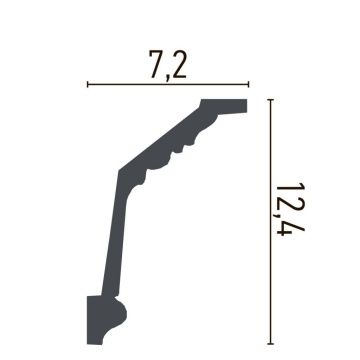 Cornisa poliuretan flexibil C745F - 12.4x7.2x200 cm - Img 2