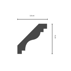 Cornisa poliuretan flexibil P829F - 4x3.8x200 cm - Img 2