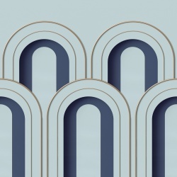 Fototapet, 3D Arch Deco, Blue, Dormitor, Rebel Walls - Img 5