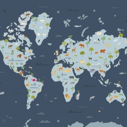 Fototapet Animal Map, Wave, Coordonne
