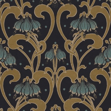 Fototapet, Art Nouveau Flower, Brown, Rebel Walls - Img 2