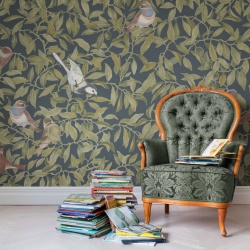 Fototapet, Backwood Birds, Albastru, Rebel Walls - Img 3