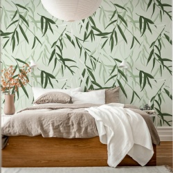 Fototapet, Bamboo Jungle, Green, Rebel Walls
