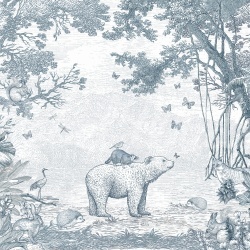 Fototapet, Bear Friend, Blue, Rebel Walls - Img 2