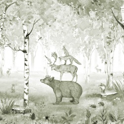 Fototapet Bear King - Green, Kikki Belle - Img 2