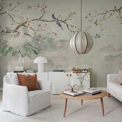 Fototapet, Bird Tree, Pastel, Rebel Walls