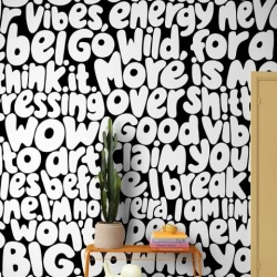 Fototapet, Blah Blah Blah, White, Rebel Walls - Img 3