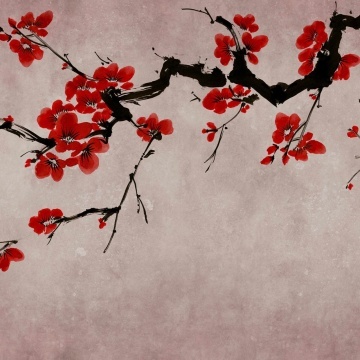 Fototapet, Blush of Spring, Red, Rebel Walls - Img 2