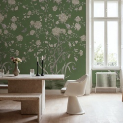 Fototapet, Chinoiserie Botanica, Green, Rebel Walls