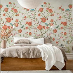 Fototapet, Chinoiserie Botanica, White, Rebel Walls - Img 3