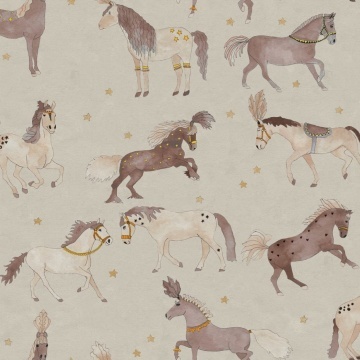 Fototapet, Circus Horses, Beige, Rebel Walls - Img 2