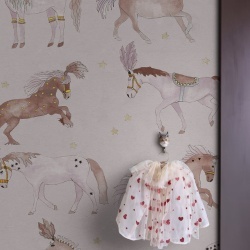 Fototapet, Circus Horses, Soft Pink, Rebel Walls - Img 3