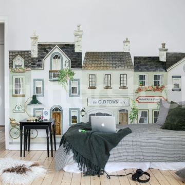 Fototapet, Cobblestone Lane, Pastel, Rebel Walls - Img 3