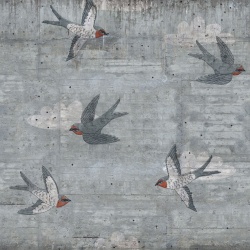 Fototapet, Concrete Art, Swallow, Rebel Walls - Img 5