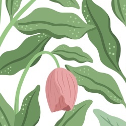 Fototapet, Cool Flora, White & Pink, Rebel Walls - Img 2
