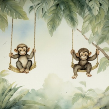 Fototapet copii, Funny monkeys 011 - Img 2
