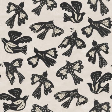 Fototapet, Dancing Wings, Black & White, Rebel Walls - Img 2