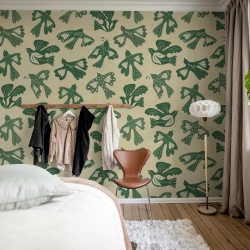 Fototapet, Dancing Wings, Green, Rebel Walls