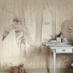 Fototapet, Dream Forest Girl, Off White, Rebel Walls