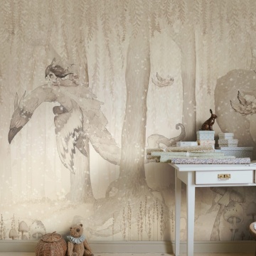 Fototapet, Dream Forest Girl, Off White, Rebel Walls - Img 5