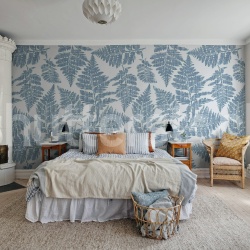 Fototapet, Fern Print, Blue, Rebel Walls