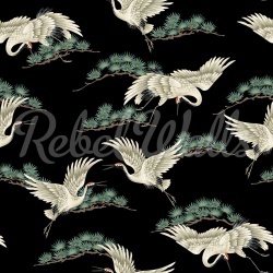 Fototapet, Flying Cranes, Black, Rebel Walls - Img 2
