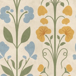 Fototapet, Folk Flower, Yellow, Rebel Walls - Img 2