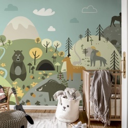 Fototapet, Forest Wildlife, Colorful, Rebel Walls