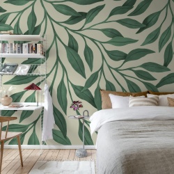 Fototapet, Giant Leaves, Dark Green, Rebel Walls - Img 3