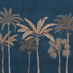 Fototapet, Golden Palms, Blue, Rebel Walls - Img 2