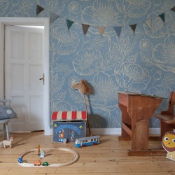 Fototapet, Golden Poppy, Baby Blue, Rebel Walls