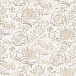 Fototapet, Golden Poppy, White, Rebel Walls - Img 2
