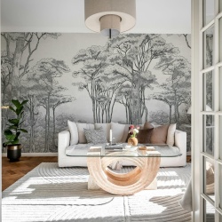 Fototapet, Graphic Trees, Black & White, Rebel Walls