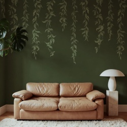 Fototapet, Hanging Leaves, Dark Green, Rebel Walls