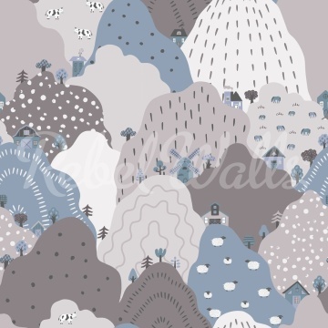 Fototapet, Happy Hillside, Gray, Rebel Walls - Img 2