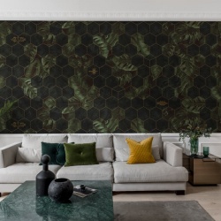 Fototapet, Hexagon Leaves, Rebel Walls