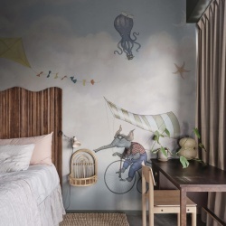 Fototapet, In the Clouds, Pink, Rebel Walls - Img 3