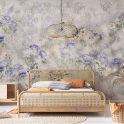 Fototapet Indigo carline bouquet field, VLAdiLA