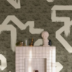 Fototapet lavabil Toile Strokes, Green, TresTintas