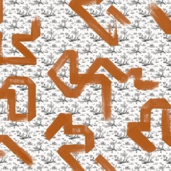 Fototapet lavabil Toile Strokes, Orange, TresTintas - Img 2