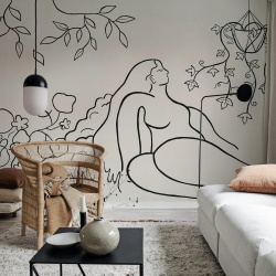 Fototapet, Lush Lines, Black & White, Rebel Walls