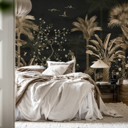 Fototapet, Magnolia Jungle, Black, Rebel Walls