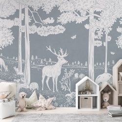 Fototapet Monochrome Forest - Blue, Kikki Belle - Img 3