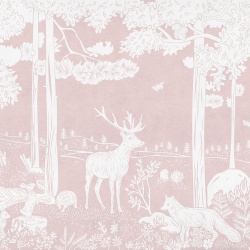Fototapet Monochrome Forest - Pink, Kikki Belle - Img 2